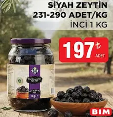 İNCİ SİYAH ZEYTİN 1 KG fiyat ve kampanya bilgisi
